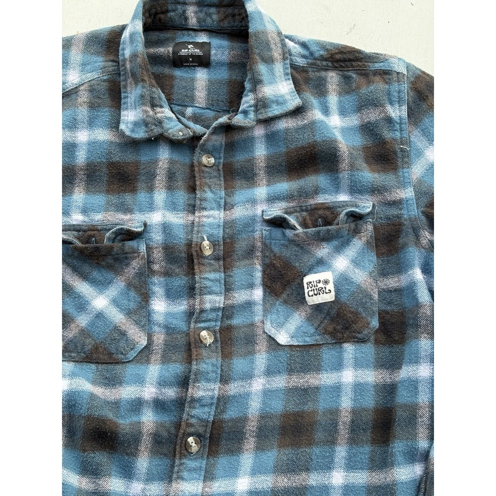 Men's Rip Curl Flannel Multicolor Plaid M Grunge Surf 90s Rock PNW Beach SOCAL